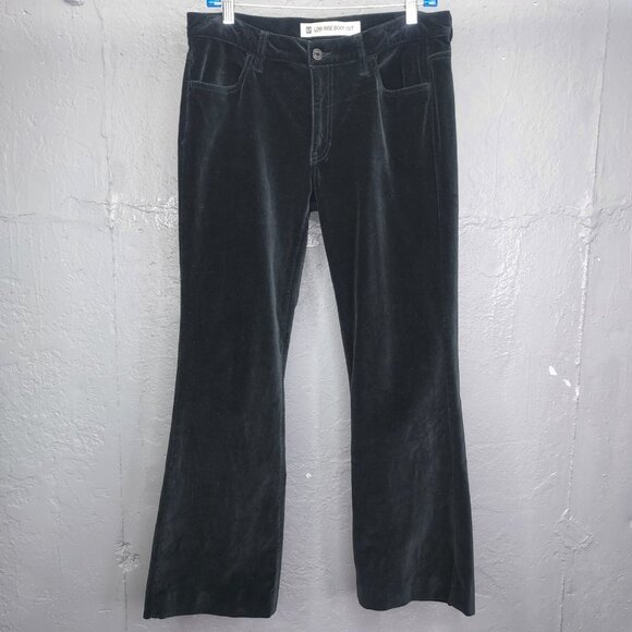 Gap Velour Jeans Women's Sz 8 Low Rise Bootcut Stretch Black Mid Rise Retro Y2K - Picture 1 of 15